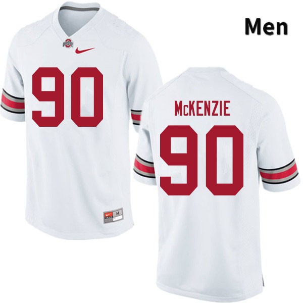 Ohio State Buckeyes Jaden McKenzie Men's #90 White Authentic Stitched College Football Jersey